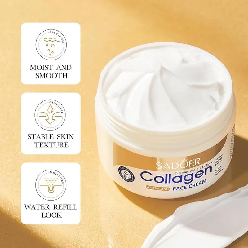 Sadoer Collagen Anti Aging Face Cream with 10 Times More Collagen Content Active Protein Technology - 100g - Image 3