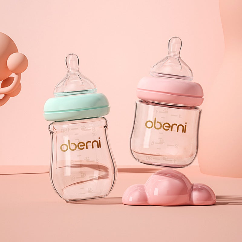 Oberney 150Ml Newborn Glass Bottle Wide Diameter Anti-Choking And Anti-Flatulence Baby Bottle Baby 0-6 Months - Image 5