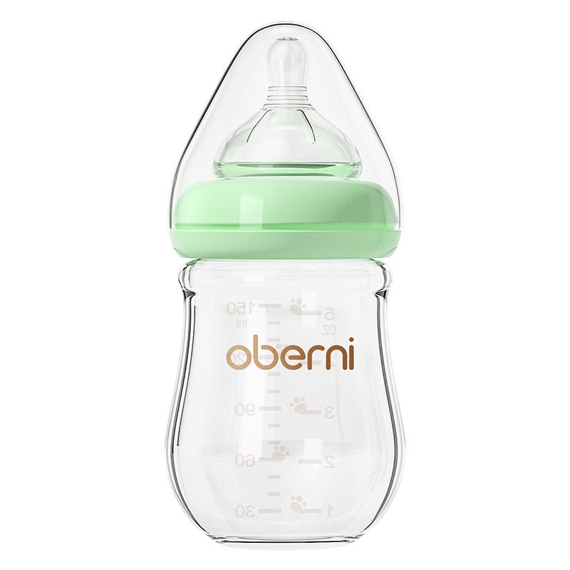 Oberney 150Ml Newborn Glass Bottle Wide Diameter Anti-Choking And Anti-Flatulence Baby Bottle Baby 0-6 Months - Image 1