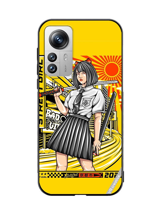 VR CREATIVE غطاء حماية لهاتف Xiaomi 12 Pro بتصميم فتاة المدرسة الساموراي متعدد الألوان - Image 1