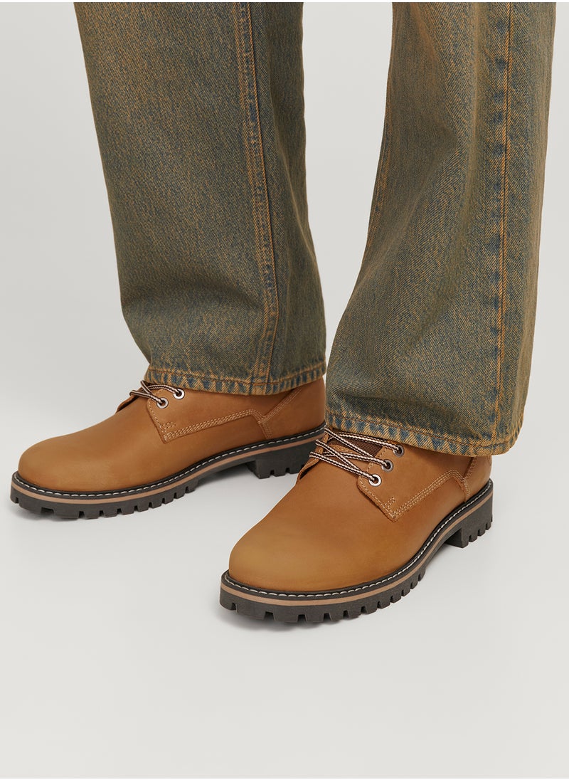 JACK & JONES - Queensway Leather Lace Up Casual Boots - Image 1