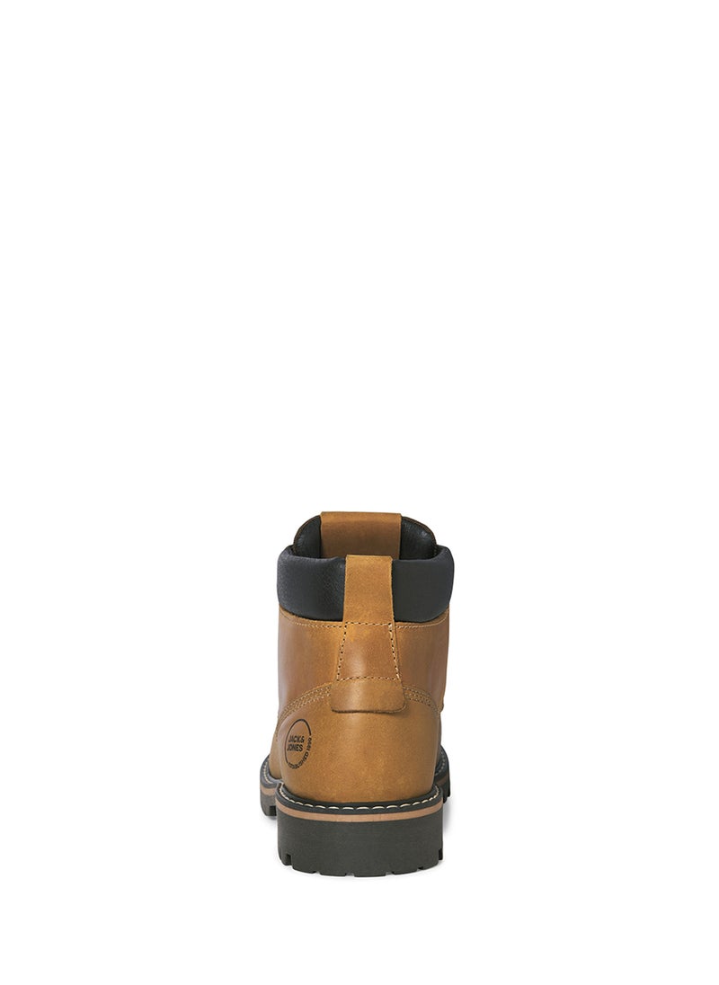 JACK & JONES - Queensway Leather Lace Up Casual Boots - Image 1