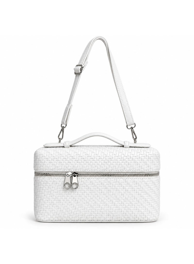 Hot Shopping Women’s Woven Handbag with Adjustable Shoulder Strap – Elegant Multi-Way Tote Bag - Image 4