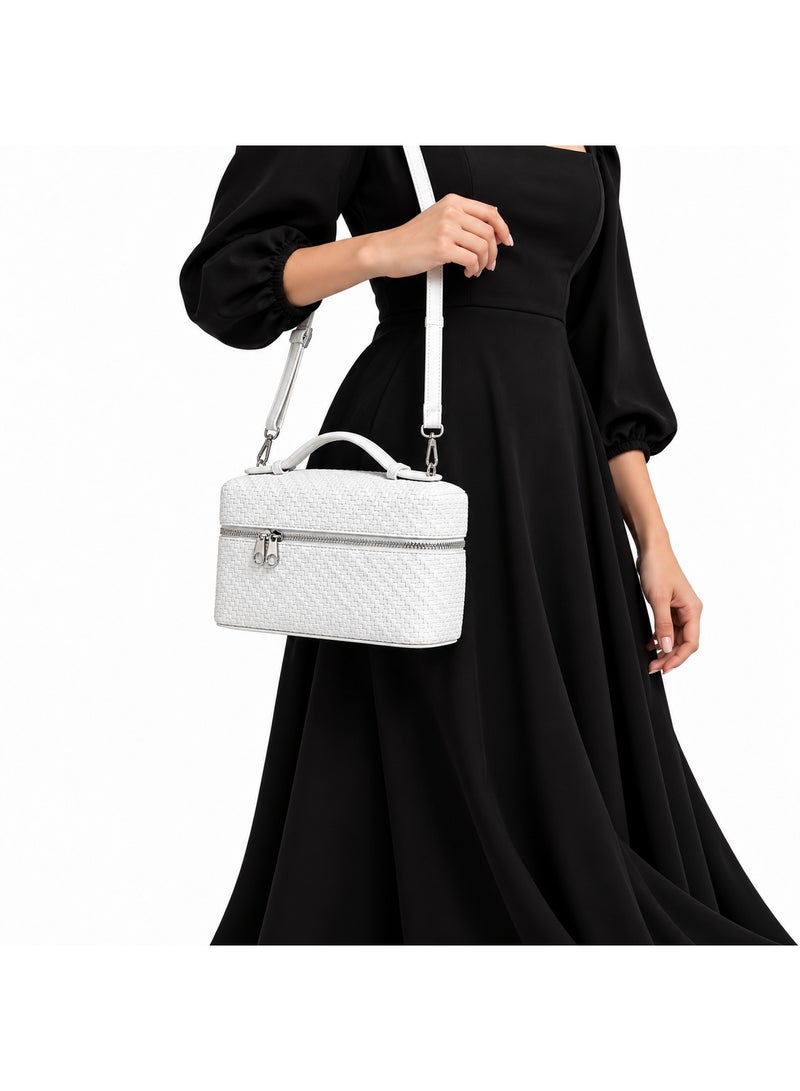 Hot Shopping Women’s Woven Handbag with Adjustable Shoulder Strap – Elegant Multi-Way Tote Bag - Image 2