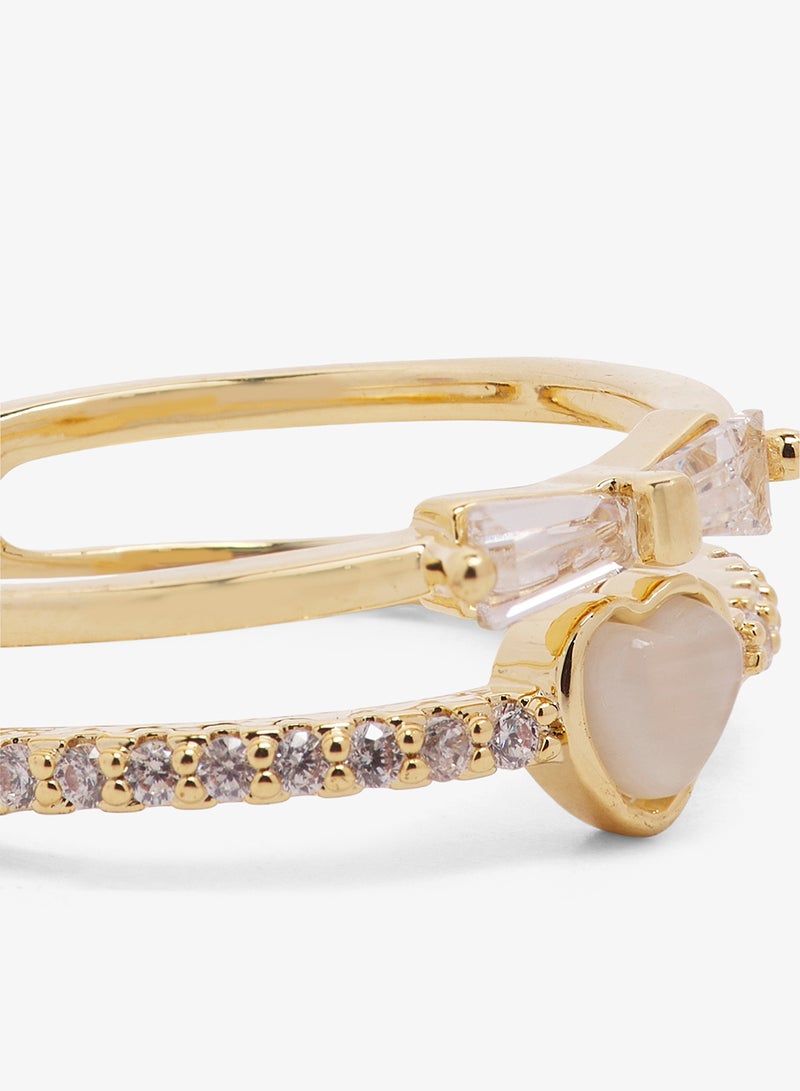 ايلا خاتم بتفاصيل ذهبية مرصع بالكريستال - Image 4