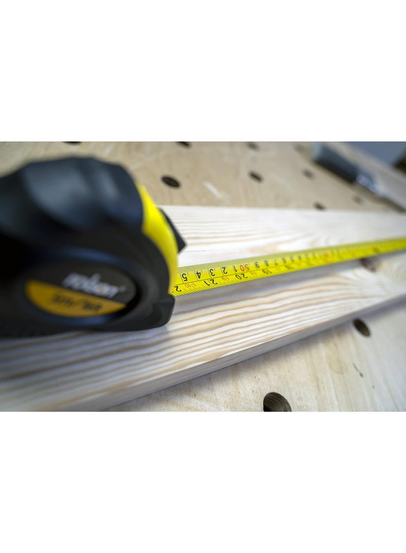 Rolson 50535 5mx19mm Measuring Tape – Imperial & Metric Scale, Lockable Self-Retracting Tape Measure with Belt Clip, Impact Resistant Case - Image 2