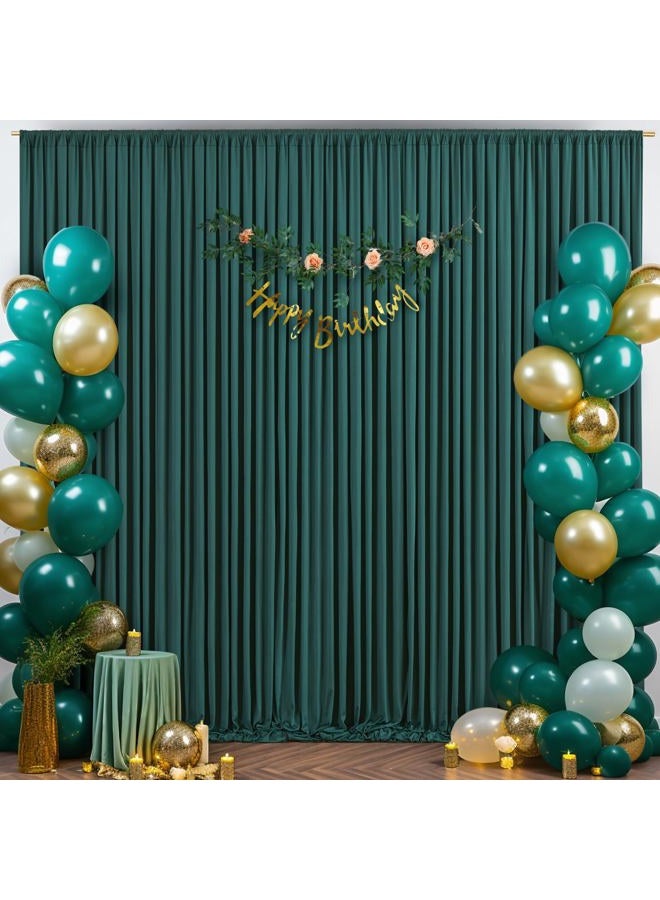 Suppromo 10ft x 7ft Hunter Green Backdrop Curtain for Parties Dark Green Wrinkle Free Backdrop Drapes Panels for Baby Shower Birthday Party Photo Photography Polyester Fabric Background Decoration - Image 1