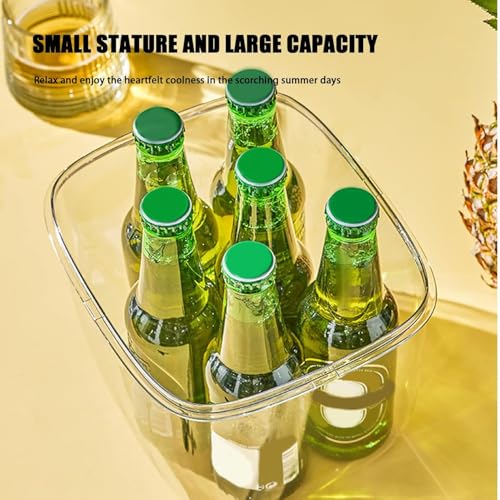 Clefairy Ice Bucket with Lid & Tong Portable Ice Cube Bucket with Foldable Handle Transparent Silicone Sealed Ice Bucket - Image 3