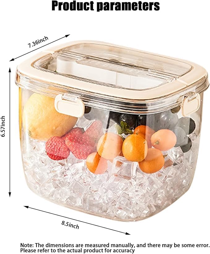 Clefairy Ice Bucket with Lid & Tong Portable Ice Cube Bucket with Foldable Handle Transparent Silicone Sealed Ice Bucket - Image 5