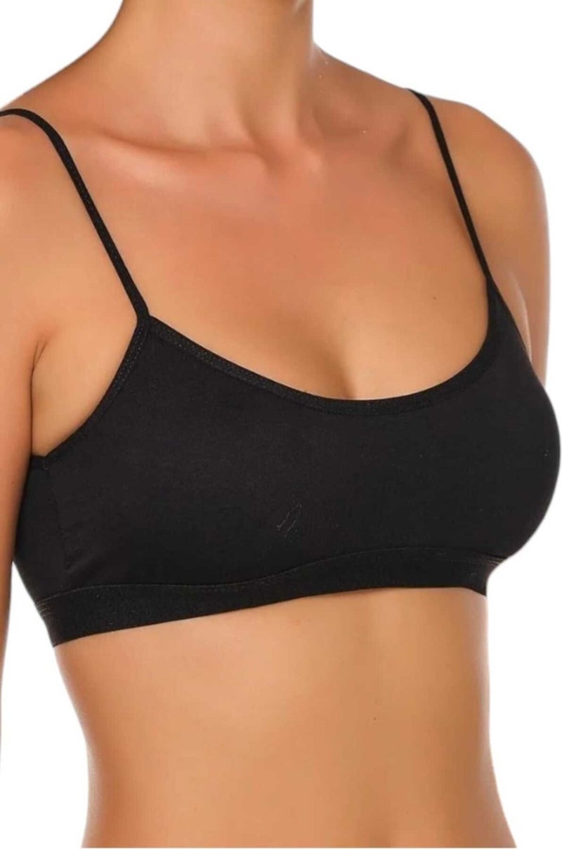 Tezzgelsin Women's Thin Strap Padded Bustier Half Undershirt Bra 3 Piece Set - Image 1