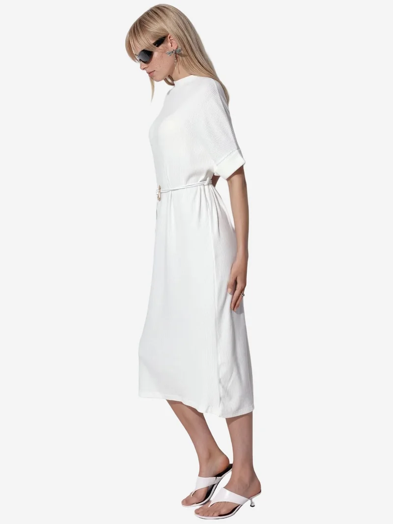 Busem BUSEM Belted Ribbed Midi Dress