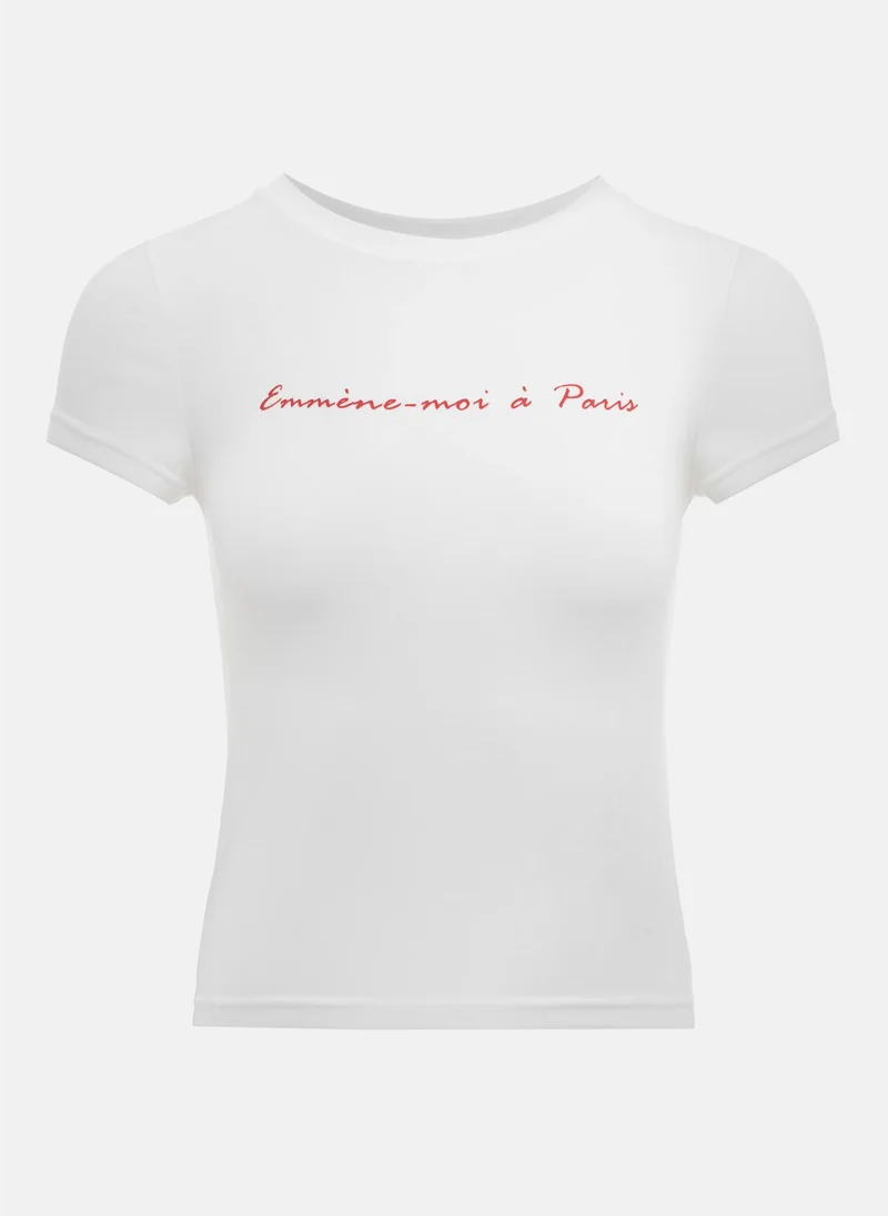 ليتشي تيشيرت قصير يزدان بحروف