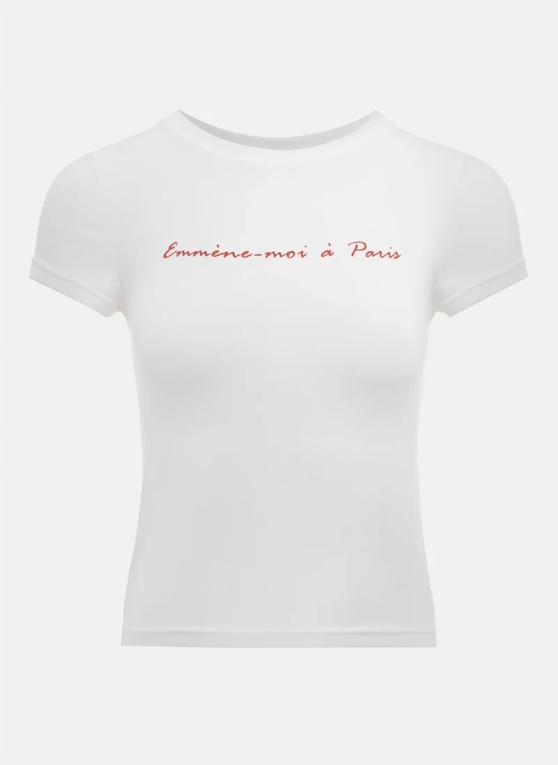 ليتشي تيشيرت قصير يزدان بحروف