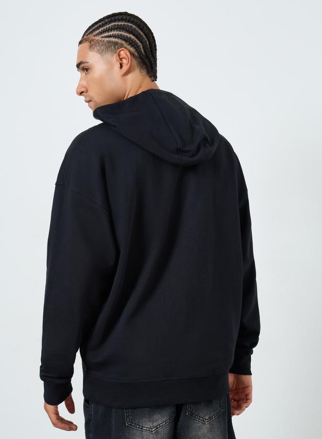 Styli Men Black Nirvana Graphic Oversized Hoodie - Image 4