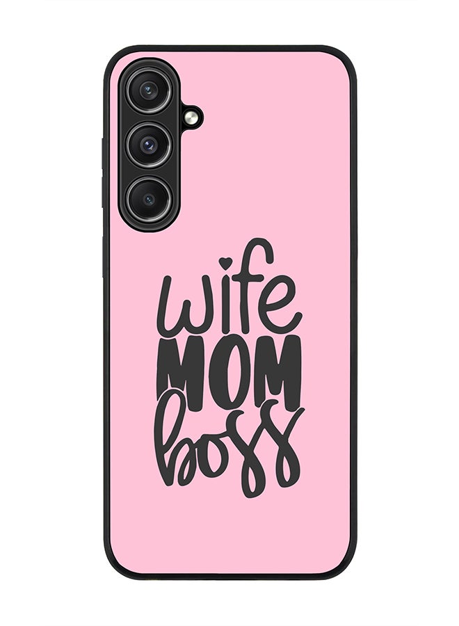 Stylizedd Rugged Black Edge case for Samsung Galaxy S23 FE, Custom Slim fit Flexible Anti Drop Thin Phone Case Cover - Wife Mom Boss - Image 1