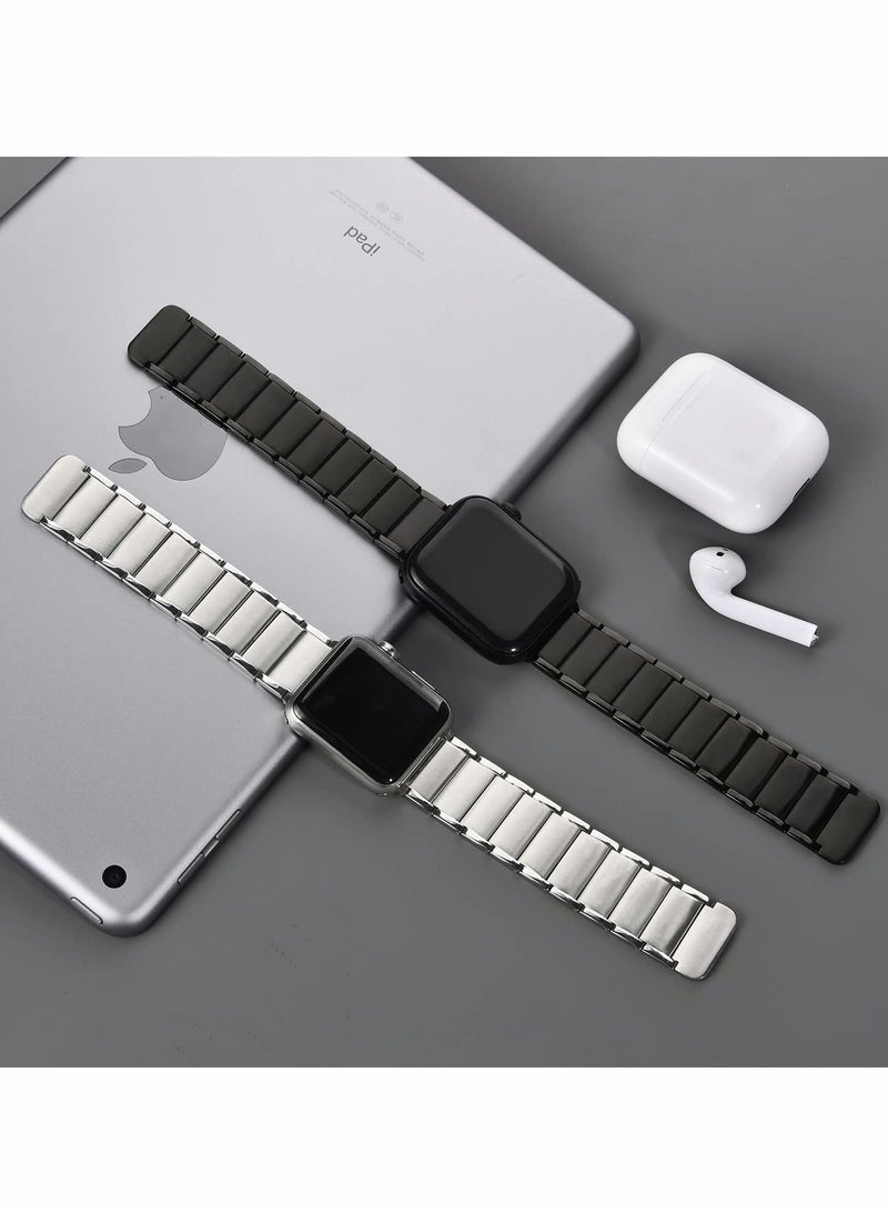 KASTWAVE Metal Straps Compatible with Apple Watch 45mm/44mm, Magnetic Metal iWatch Replacement Bands - Image 3
