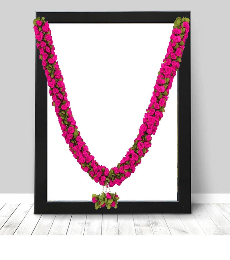 Tia Crafts Artificial Handmade Cloth Rose Garland for Photo Frame, Deity, God Idols, Home & Temple Decoration (Pink) - Image 4