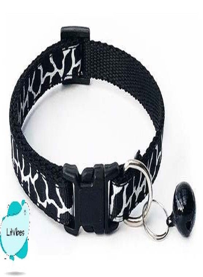 Litvibes Cat Collars Breakaway with Bell & Ribbed Design,Kitten & Small Dogs Soft Adjustable,Safe,Solid & Protection for Cats & Puppies,Cute Kitty Neckband with Unique Design-(Black) - Image 2