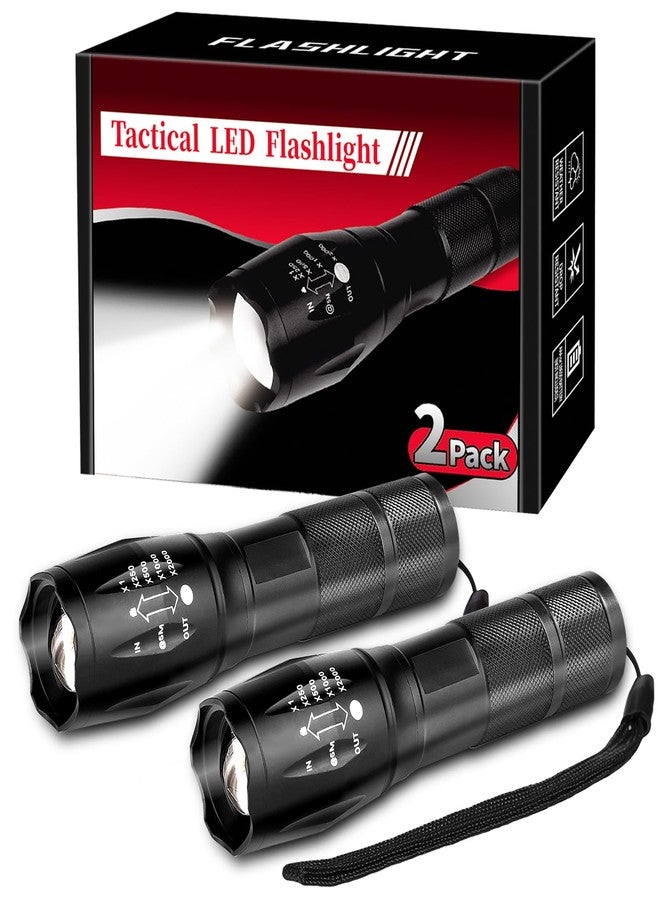 BESTSUN 2 Pack Flashlights High Lumens, 5 Modes Zoomable LED Tactical Flashlight, Waterproof Handheld Flash Light for Camping Home Emergencies, Christmas Stocking Stuffers Gifts for Men, Camping Essentials - Image 1