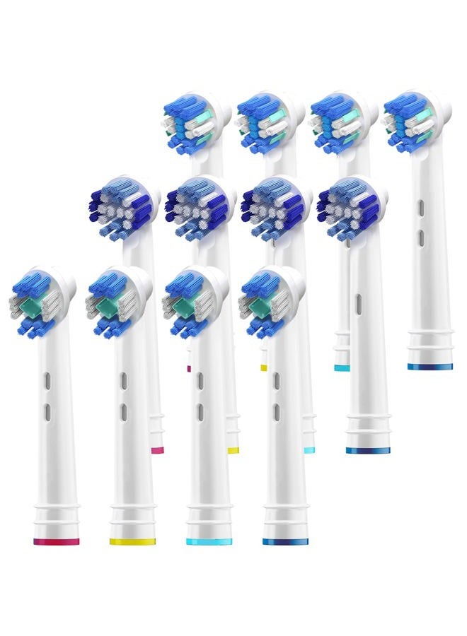 Alayna Replacement Toothbrush Heads Compatible with Oral-B Braun- 12 Pack – Best Oralb Compatible Electric Toothbrush- Fits Oral-B Floss, Cross, Precision, 3D, 1000, Kids, Sonic, Clean, Action &More - Image 1