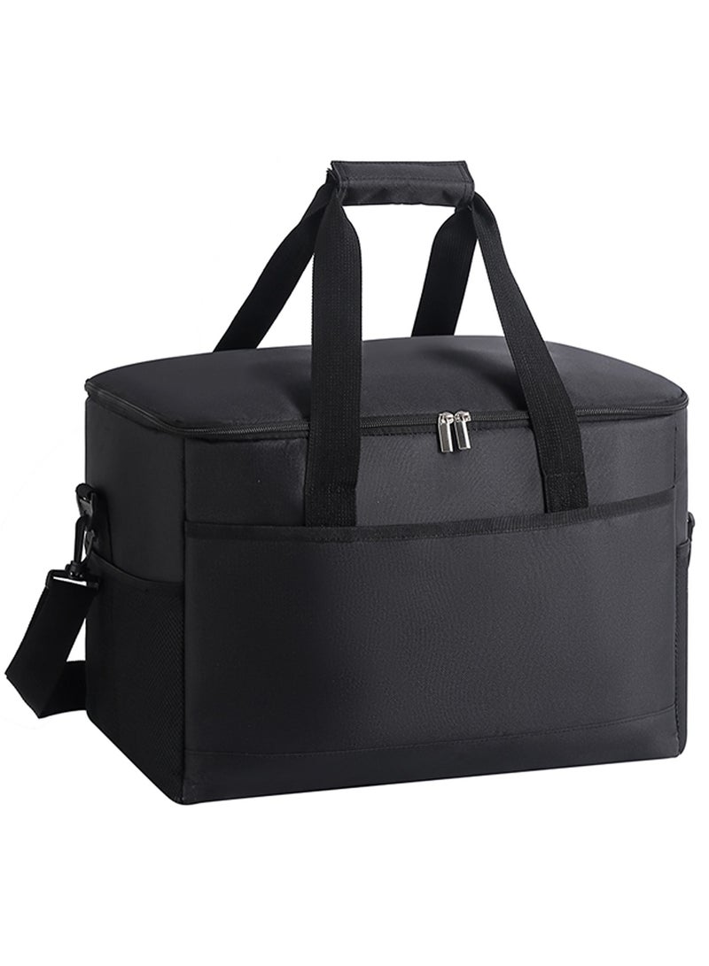 Qiccijoo Soft Cooler Bag 35L Lunch Coolers Beach Cooler Collapsible Insulated Ice Chest Large Leakproof Camping Cooler Portable Travel Cooler for Grocery Shopping Camping Road Trips(Black) - Image 1