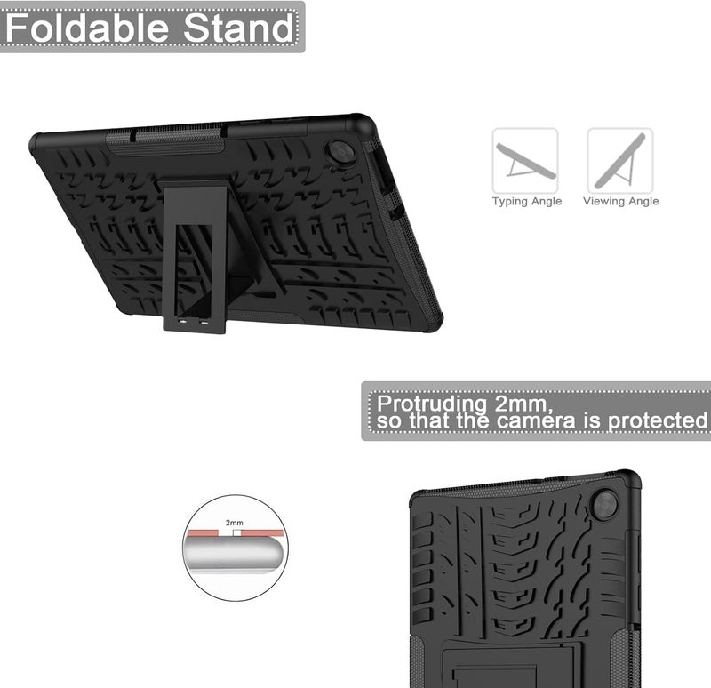 SYOSI Tablet Case For Lenovo Tab M10 Hd 2Nd Gen 10.1 Inch Eva Shockproof Tough Heavy-Duty Armor, Anti-Drop Double Protective Cover With Stand For Lenovo Tab M10 Hd 2020 Tb-X306F/Tb-X306X (Black) - Image 4