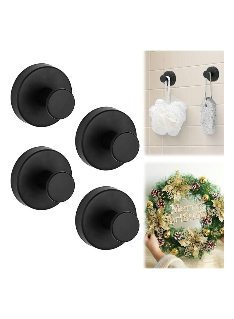 4-Piece Glass Wreath Suction Cup Hooks Drill-Free Suction Cup Hooks Front Door Wreath Coat Rack Shower Room Bathroom Mirror Metal Towel Hook - Image 1
