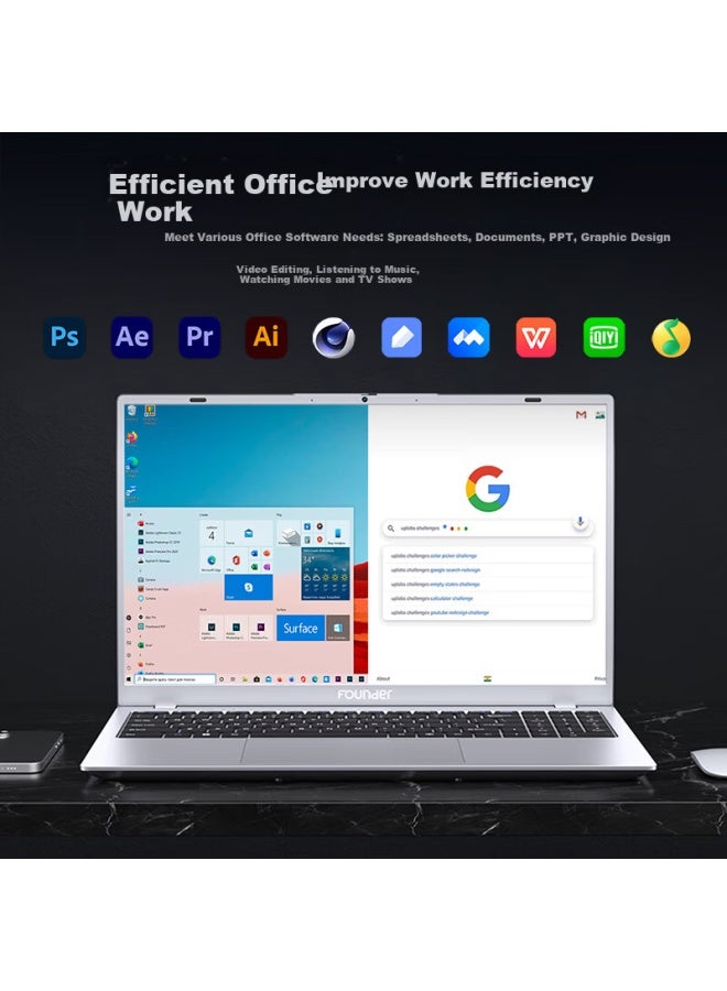 Founder Lightweight Business Laptop 15.6-inch Hd Screen 256gb Storage All-purpose Notebook For Students And Gaming - Image 2