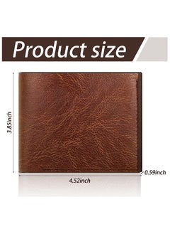KASTWAVE Men's PU Leather Wallet, Slim Bifold Wallet Set, with ID Windows and 6 Card Slots, Gifts for Husband Son Grandpa Boyfriend, 12 Pcs (Brown)  - Image 5
