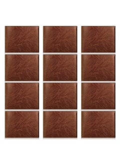 KASTWAVE Men's PU Leather Wallet, Slim Bifold Wallet Set, with ID Windows and 6 Card Slots, Gifts for Husband Son Grandpa Boyfriend, 12 Pcs (Brown)  - Image 1