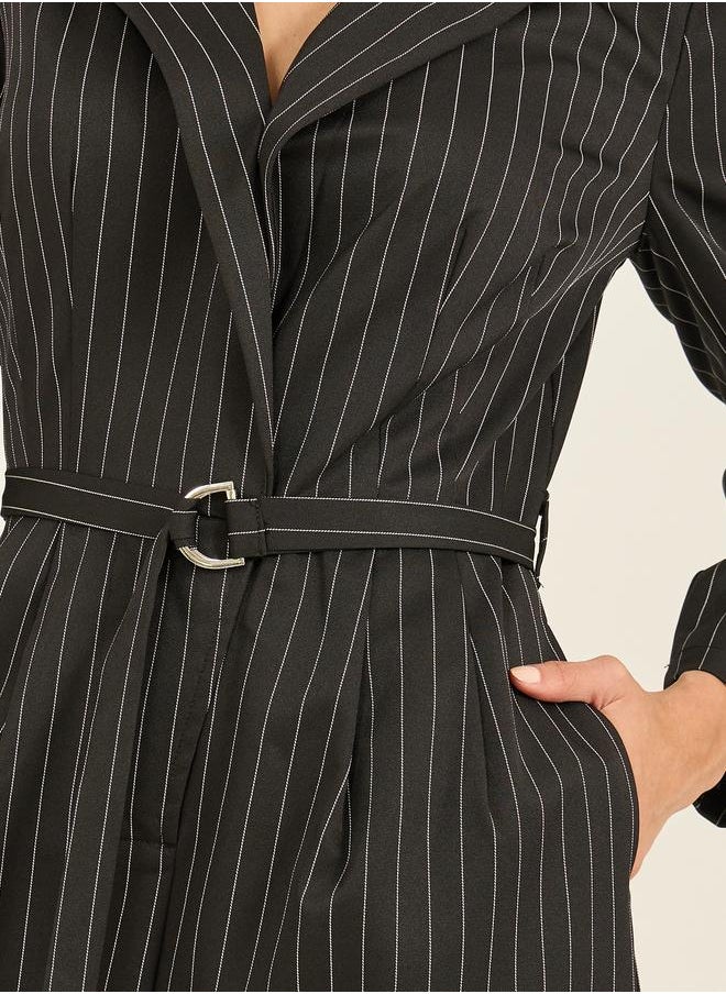Styli Styli Striped Notch Lapel Wide Leg Jumpsuit  - Image 5