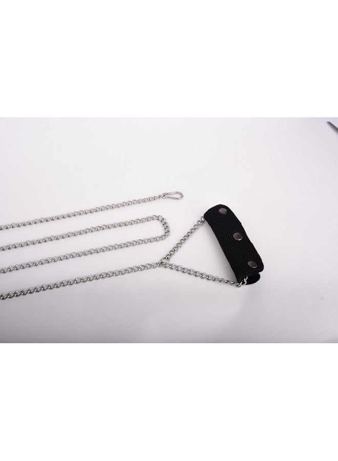 نيتش-فايندز سلسلة كلاب من الفولاذ المقاوم للصدأ (الكلاب الكبيرة والمتوسطة (2.5 مم - طول 4 أقدام) بمقبض من القماش قابل للإزالة والغسل بطول 1.2 متر - Image 3