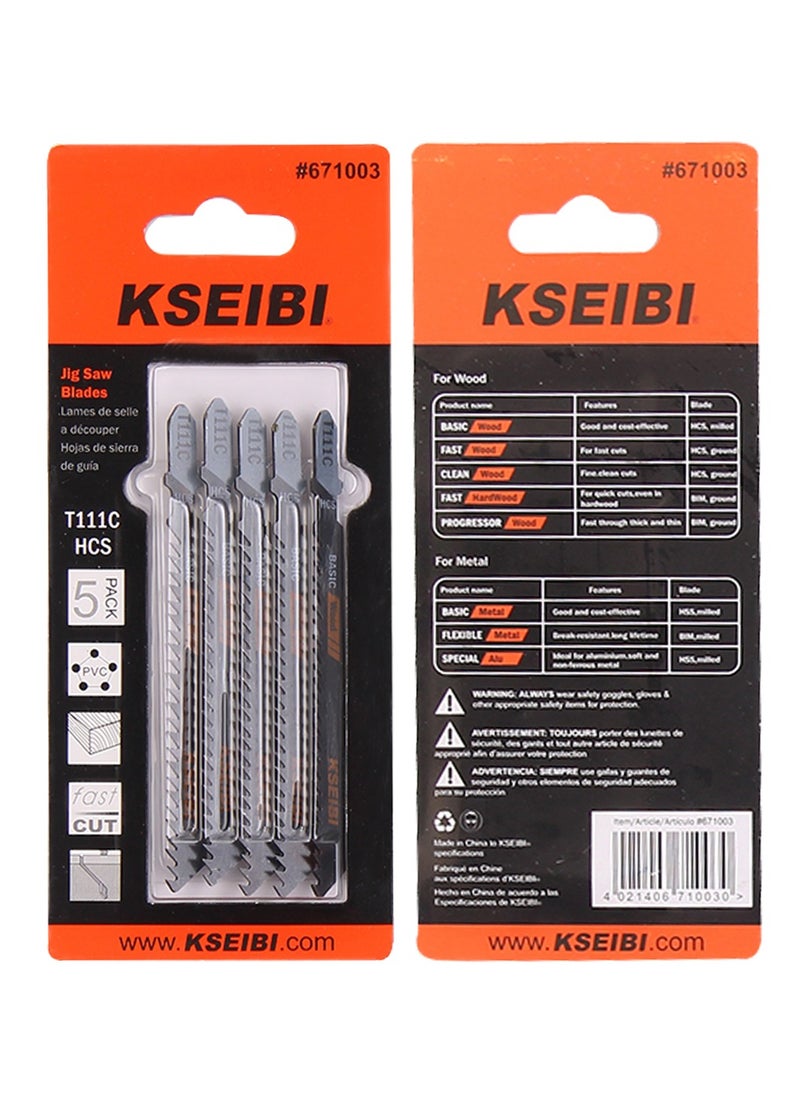 KSEIBI 5-Piece Jigsaw Blades T-Shank T111C, JigSaw Blades Wood Jigsaw Blades for Plastic Chipboard, Plywood or Hardwood/Contractor Straight-Cut Jig Saw Blade Designed for Quick Cutting.  - Image 5