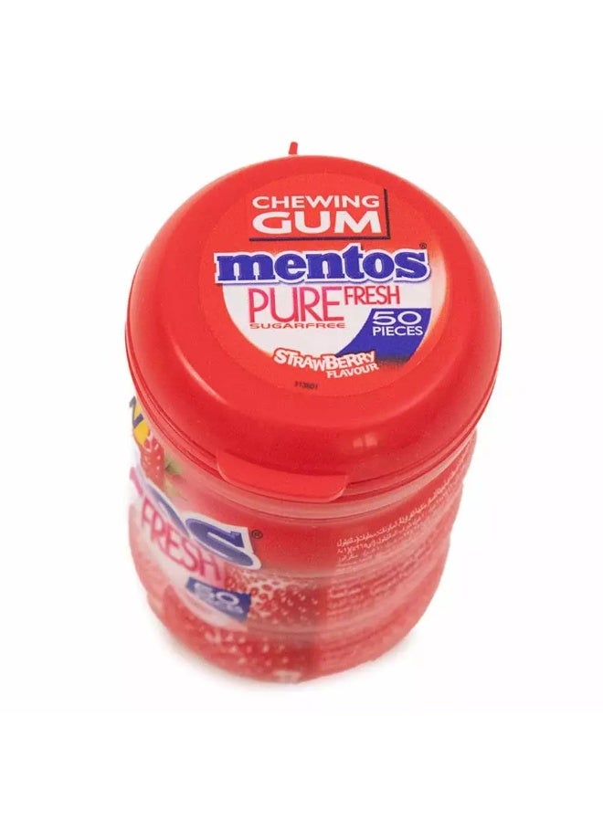 Mentos Pure Strawberry Fruit Flavored Chewing Gum, 50 Pieces, 87.5gm - Image 3