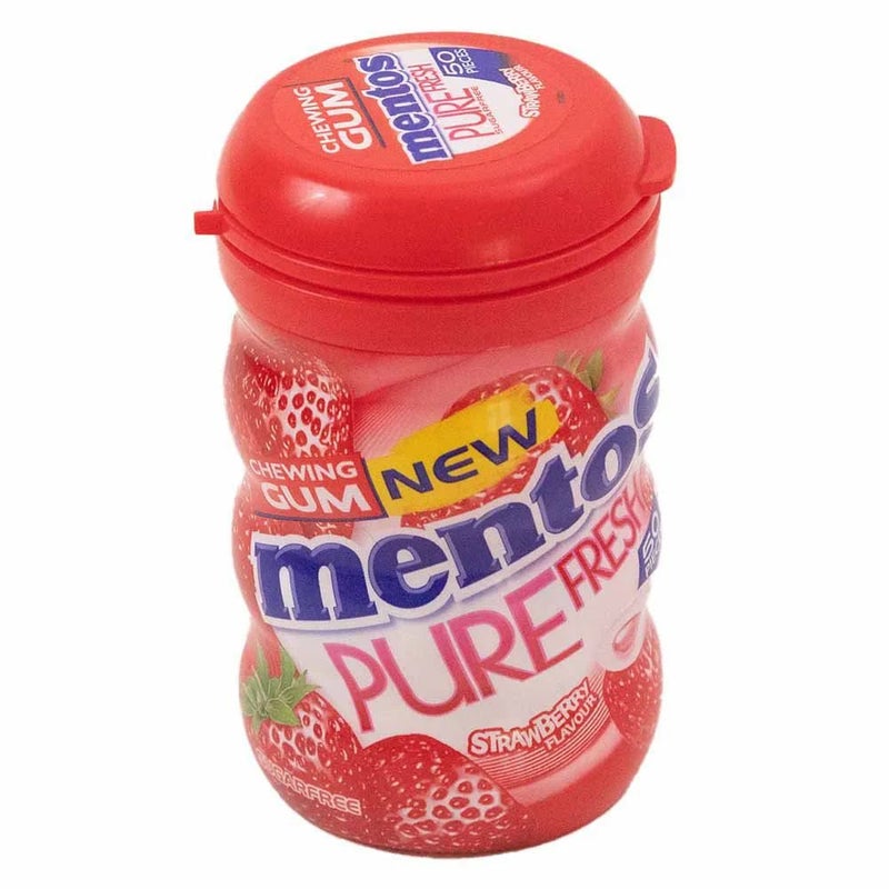 Mentos Pure Strawberry Fruit Flavored Chewing Gum, 50 Pieces, 87.5gm - Image 1