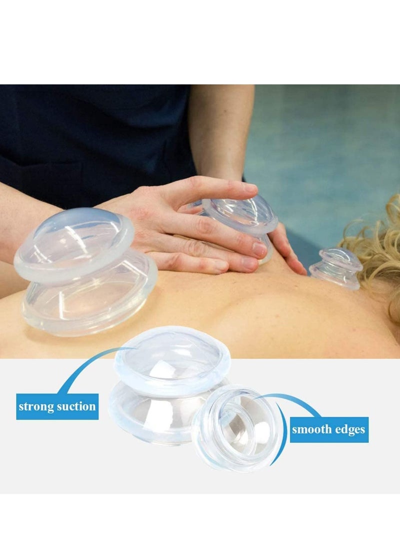 Y&D Professional Silicone Cupping Therapy Set Cups For Massage Anti-Cellulite Facial Body Pain Relief Muscle Relaxation Joint Size 4 - Image 3