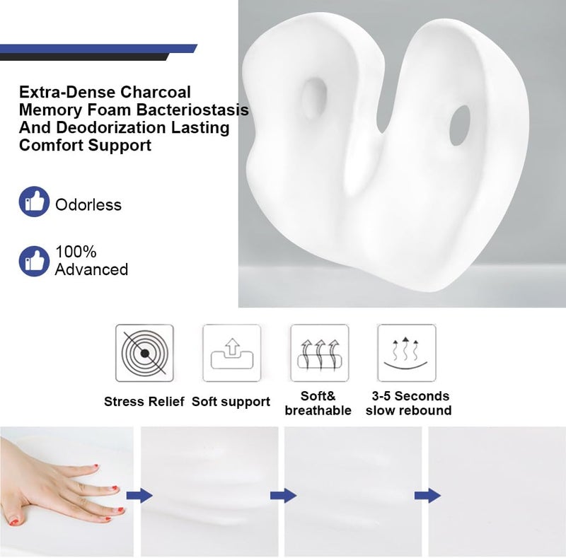 HASTHIP Memory Foam Seat Cushion, Adjustable Seat Cushion for Chair Pain Relief SeatCushion for Lower Back Pain, Sciatica, Herniated Discs, Hemorrhoid, All Season Use - Image 5