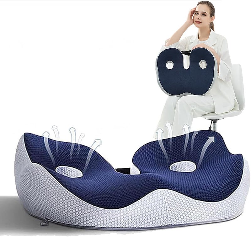 HASTHIP Memory Foam Seat Cushion, Adjustable Seat Cushion for Chair Pain Relief SeatCushion for Lower Back Pain, Sciatica, Herniated Discs, Hemorrhoid, All Season Use - Image 1