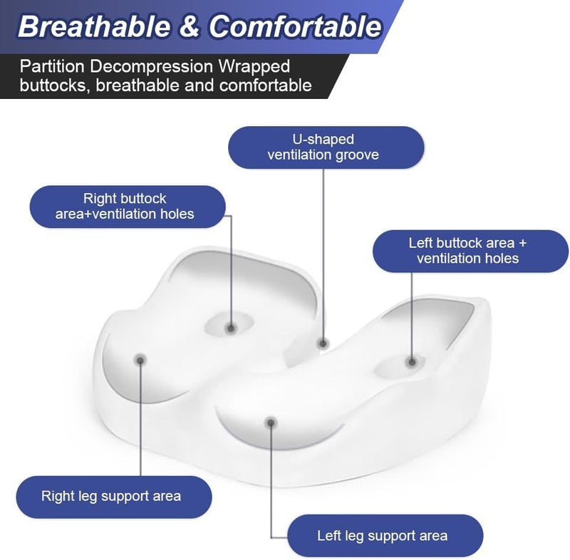 HASTHIP Memory Foam Seat Cushion, Adjustable Seat Cushion for Chair Pain Relief SeatCushion for Lower Back Pain, Sciatica, Herniated Discs, Hemorrhoid, All Season Use - Image 4