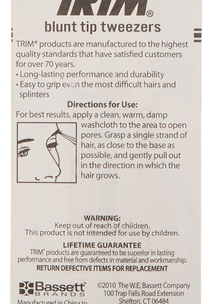 Trim Blunt Tip Tweezers with Textured Grip - Silver Metal - Image 3