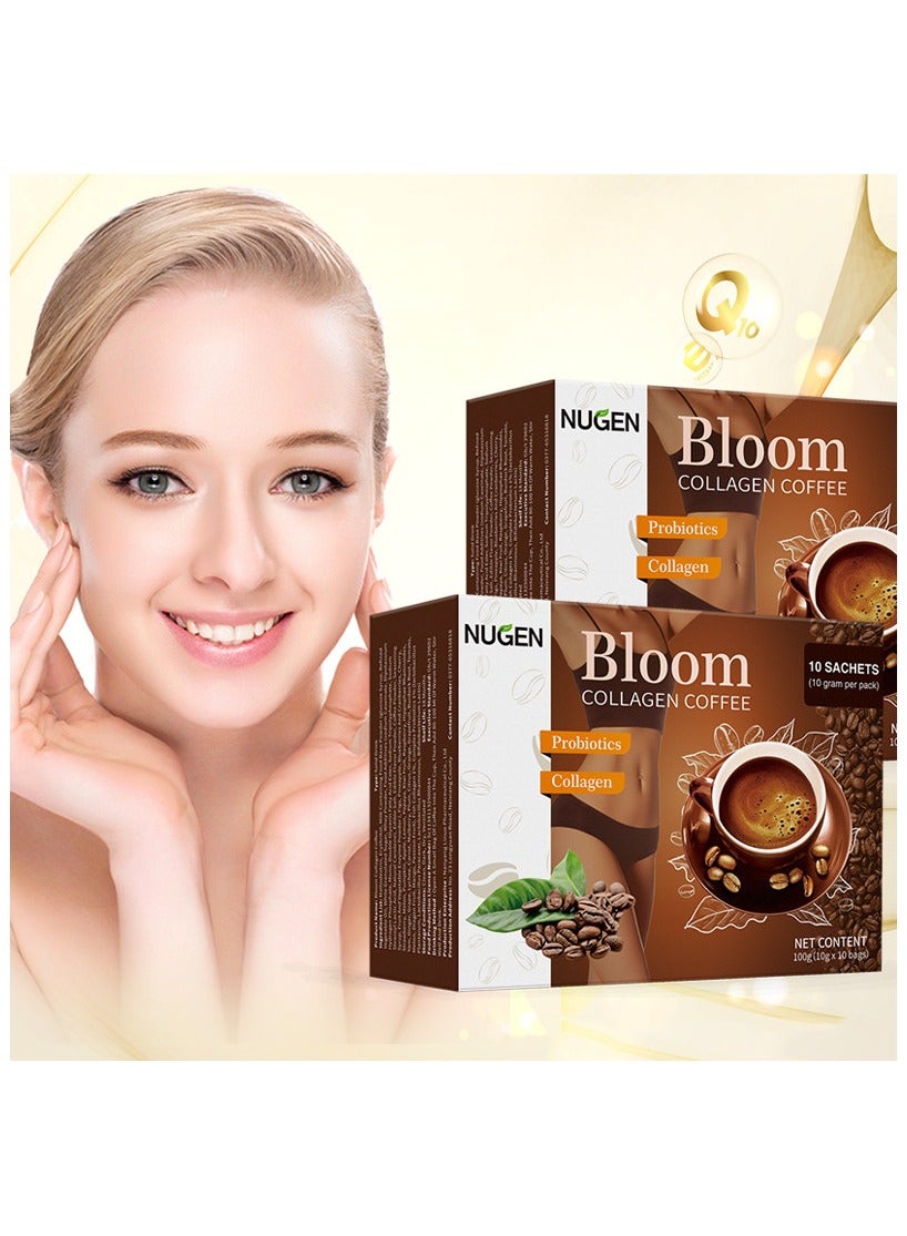 NUGEN Bloom Collagen Coffee 100% Organic and Glutathione, Diet Coffee Slimming Coffee Gluta Collagen Detox Premium with Collagen Coffee | Best Price KSA