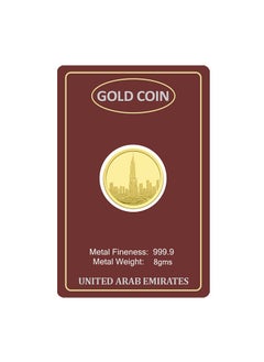 FK Jewellers 8g Gold Coin with Burj Khalifa & UAE Heritage Building Design - 8 Grams 24KT 999.9 Purity  - Image 2