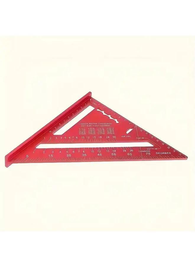 Red Aluminum Alloy Triangle Ruler Heavy Duty Angle Measuring Tool for Woodworking - Image 5