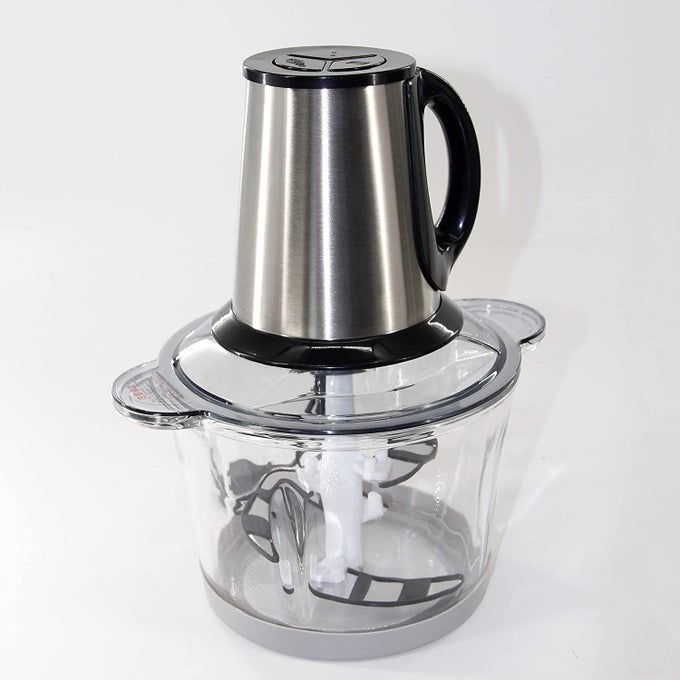 ELECTRIC MEAT GRINDER MACHINE VEGETABLE CHOPPER CUTTER MIXER 250 WATT 2 L CAPACITY WITH GLASS BOWL MULTI COLOR
