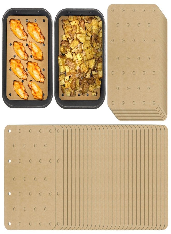 ZYP 200 Sheets Air Fryer Disposable Paper Liner Compatible with Ninja DZ201/DZ401 Dual Airfryer Baking,Rectangular Perforated Parchment Paper Double Basket Air Fryers Accessories - Image 1