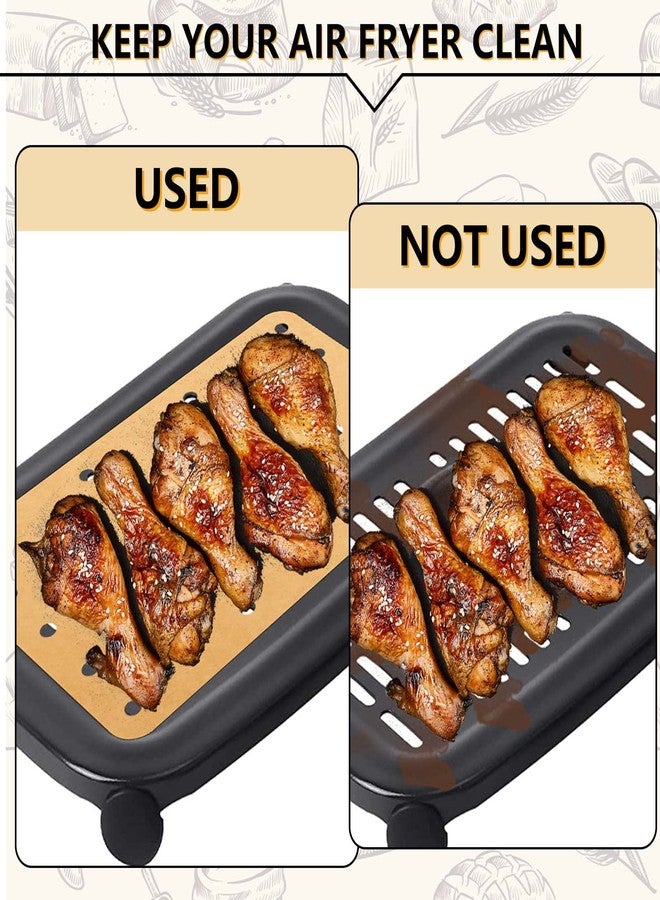 ZYP 200 Sheets Air Fryer Disposable Paper Liner Compatible with Ninja DZ201/DZ401 Dual Airfryer Baking,Rectangular Perforated Parchment Paper Double Basket Air Fryers Accessories - Image 4