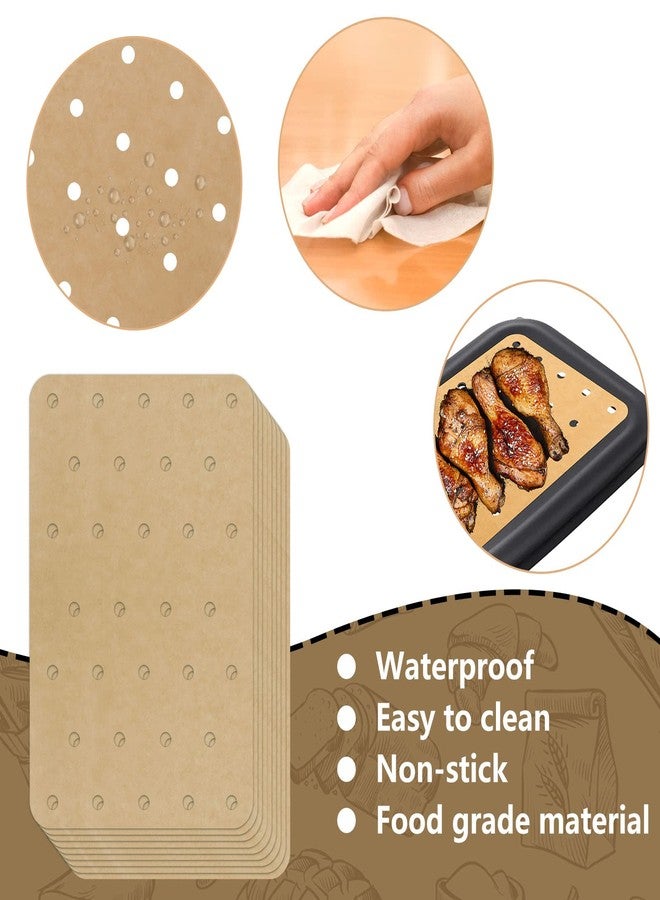 ZYP 200 Sheets Air Fryer Disposable Paper Liner Compatible with Ninja DZ201/DZ401 Dual Airfryer Baking,Rectangular Perforated Parchment Paper Double Basket Air Fryers Accessories - Image 3