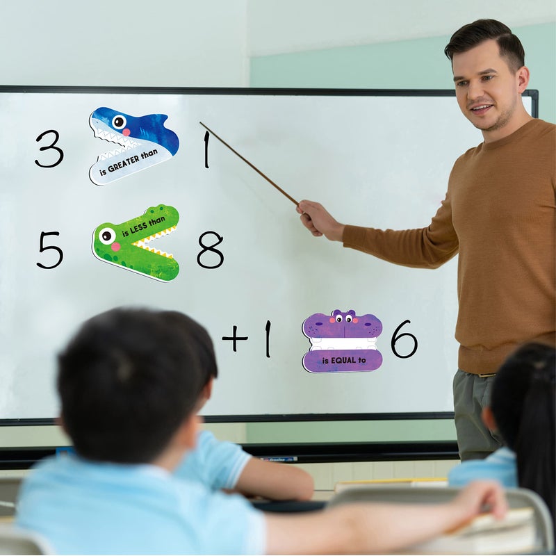 SpriteGru 3 Magnetic Math Signs, Math Symbols Greater Than/Less Than/Equal to Math Demonstration Tool Teacher School Classroom Supplies, Numeric Relationship Understanding and Math Problem Solving - Image 5
