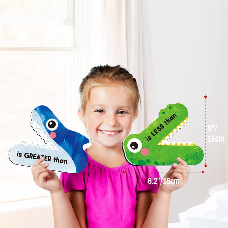 SpriteGru 3 Magnetic Math Signs, Math Symbols Greater Than/Less Than/Equal to Math Demonstration Tool Teacher School Classroom Supplies, Numeric Relationship Understanding and Math Problem Solving - Image 3