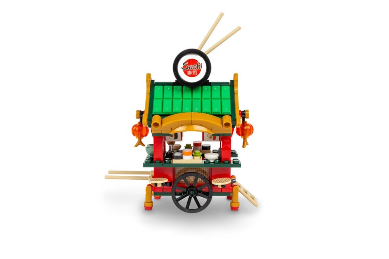 بريك لوت Brick Loot الحصري Sushi Cart Bar نموذج مصمم خصيصًا متوافقًا مع مجموعة Major Block Brands ممتعة ومبنية للبناء والبنات الإبداعية - Image 3